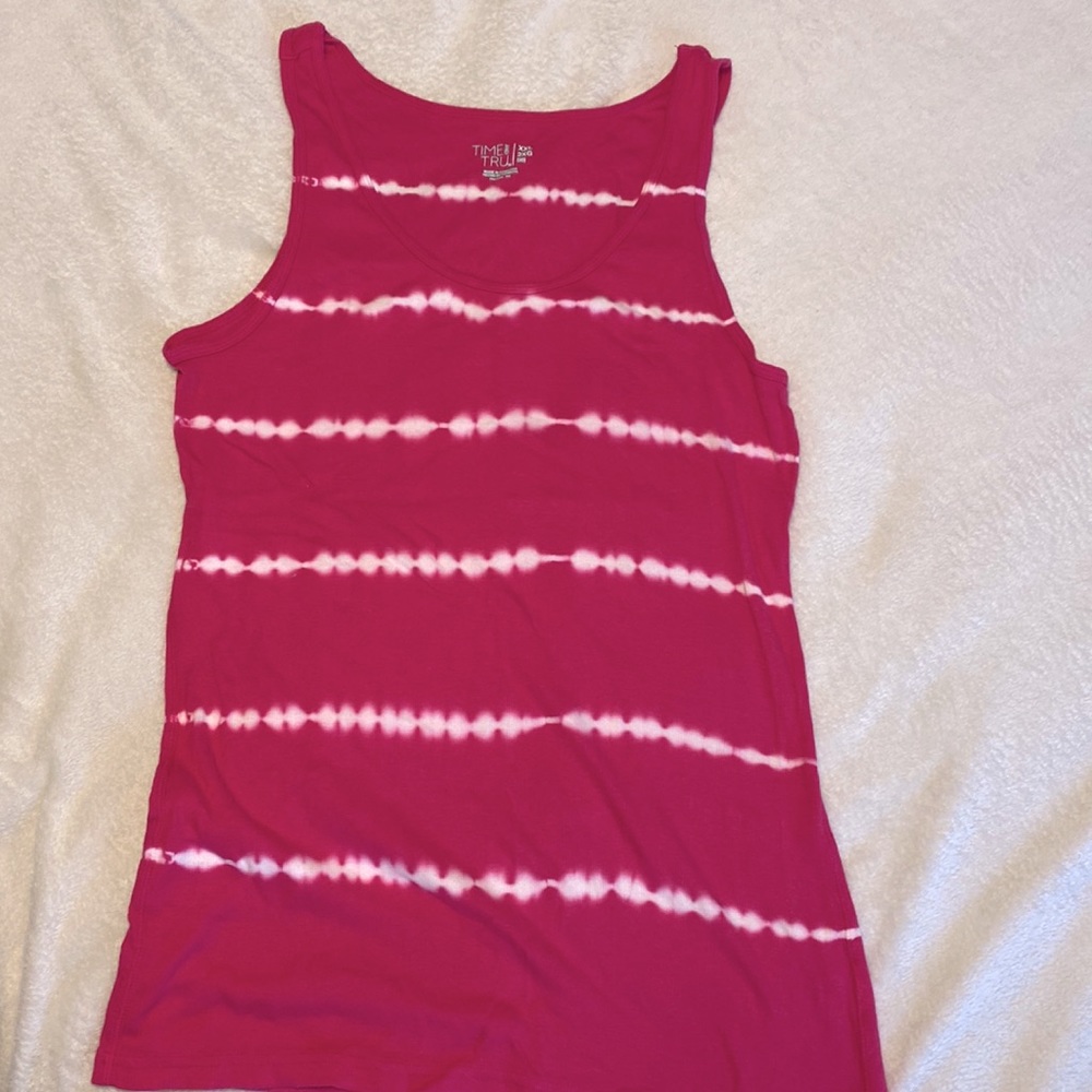Time and Tru Hot Pink Stripe Tank Top